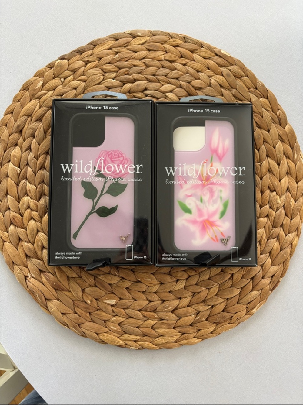 Wildflowers iPhone 15 Case Duo - Pink Floral Rose & Blossom Designs
